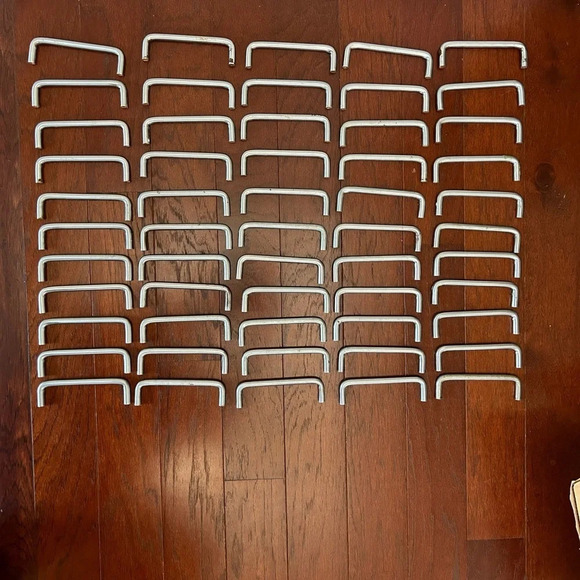 Lot of 55 4” solid wire Pulls Cabinet Hardware Kitchen dresser color silver - Picture 3 of 7